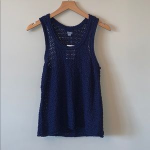 Aerie Knit Sleeveless Tank Top - Navy Blue